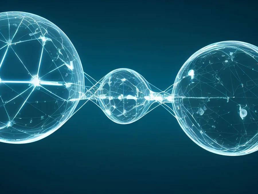 Connected digital spheres representing linked sectors